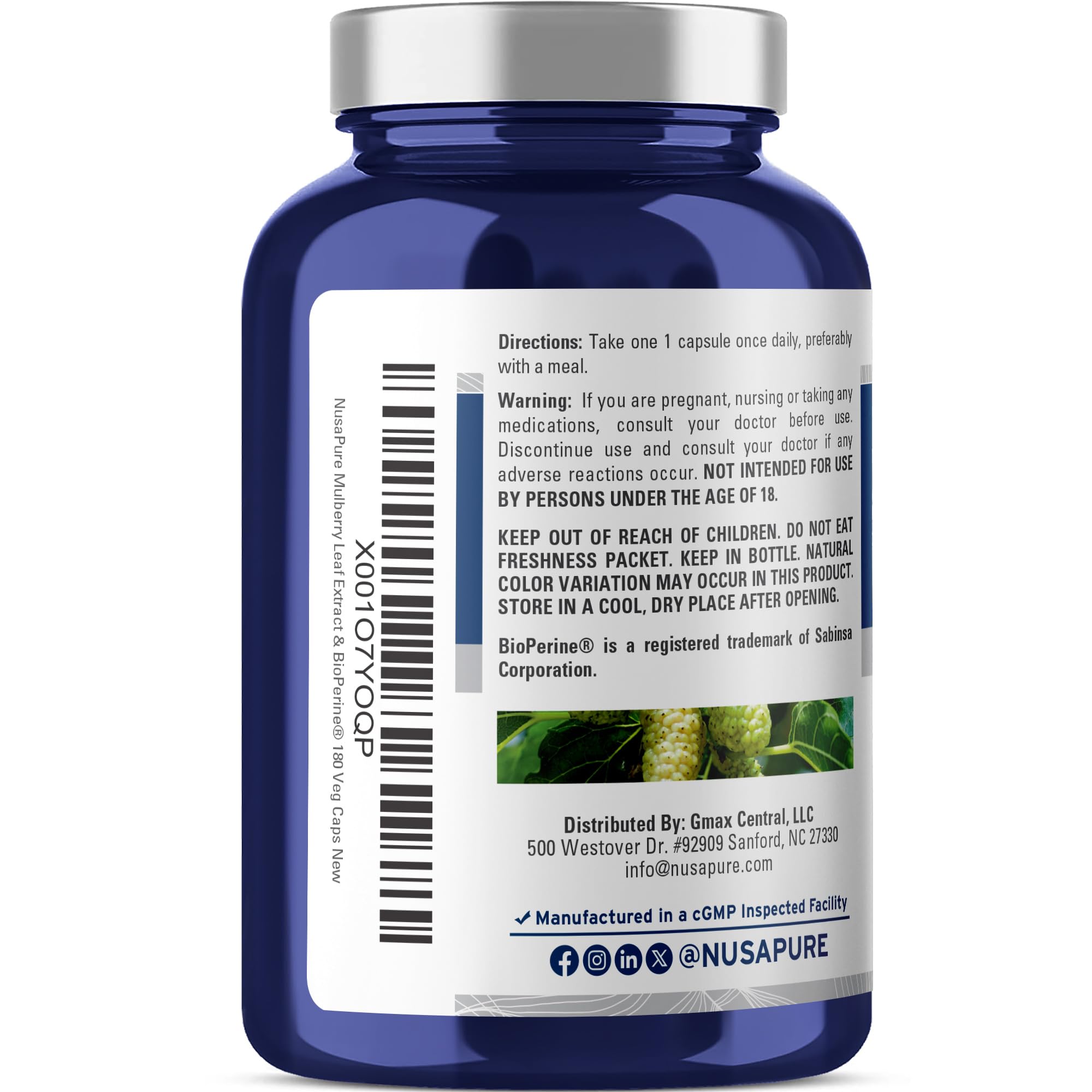 White Mulberry Leaf, Vegan, 500mg, 180 Veg Capsules - 180 Servings — Amazon image 3