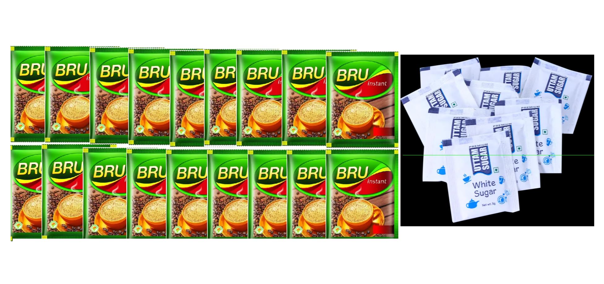 BRU Coffee Instant Coffee Sachet | Instant Coffee Powder, Pouch | Instant Coffee Pouch | 1.8g Each | Pack of 72 +Premiuim Sugar Sachets | Pack Of 72 | Sugar Sachets (B0D4F17N7W) Amazon Price History, Amazon Price Tracker