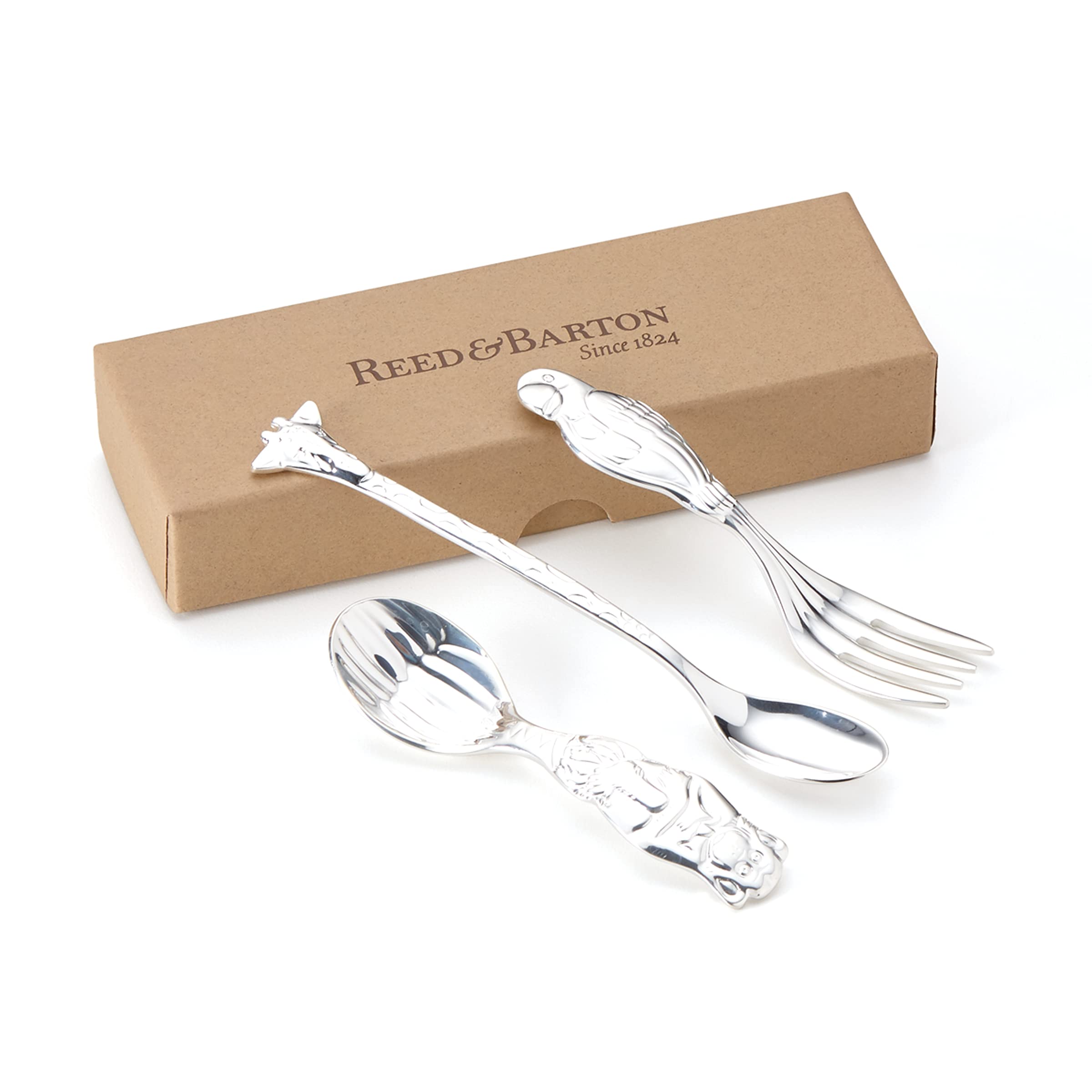 Amazon.co.jp: Reed & Barton Silver Safari 3-Piece Baby Flatware