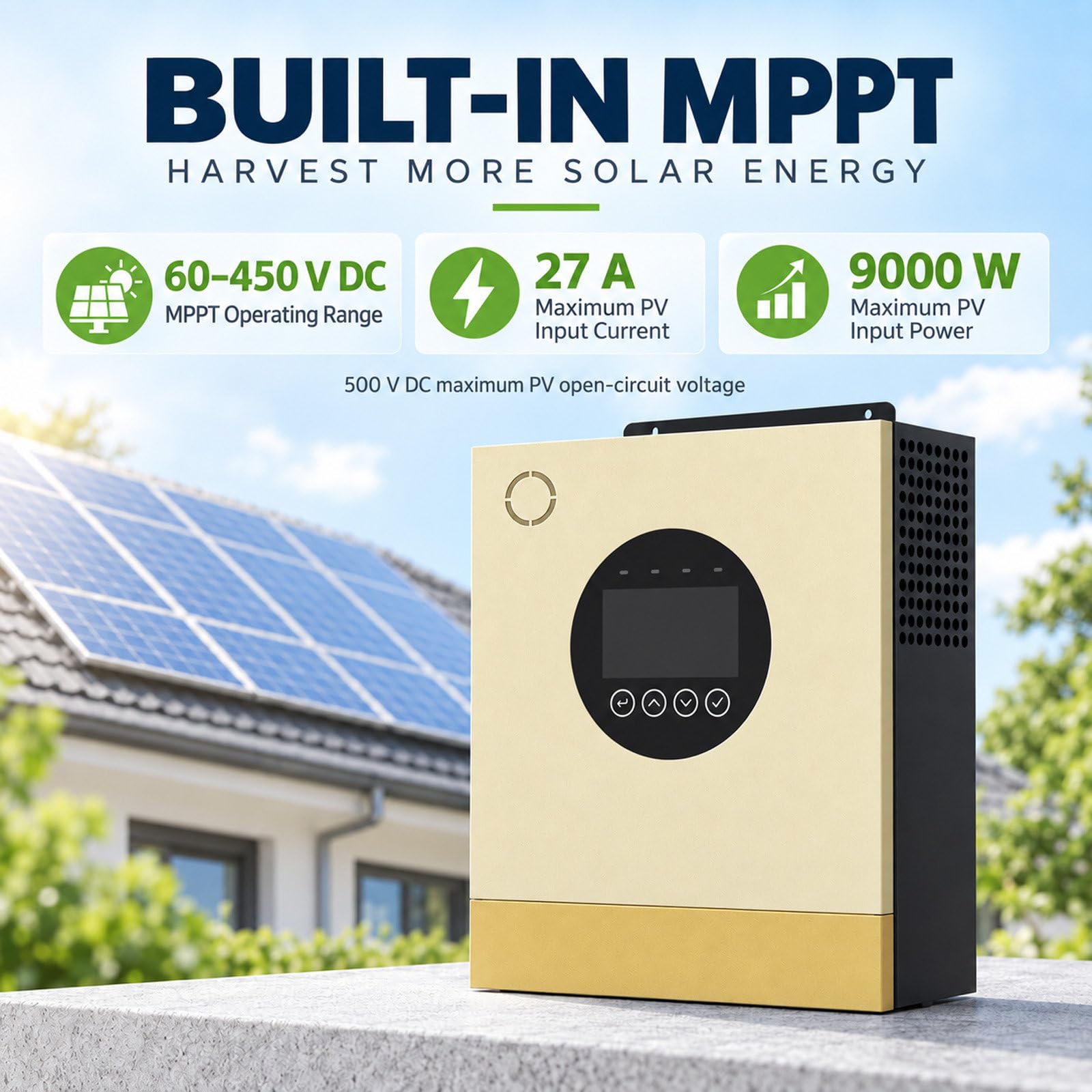 Inversor solar híbrido de 6500 W y 48 V con doble salida de CA Gold