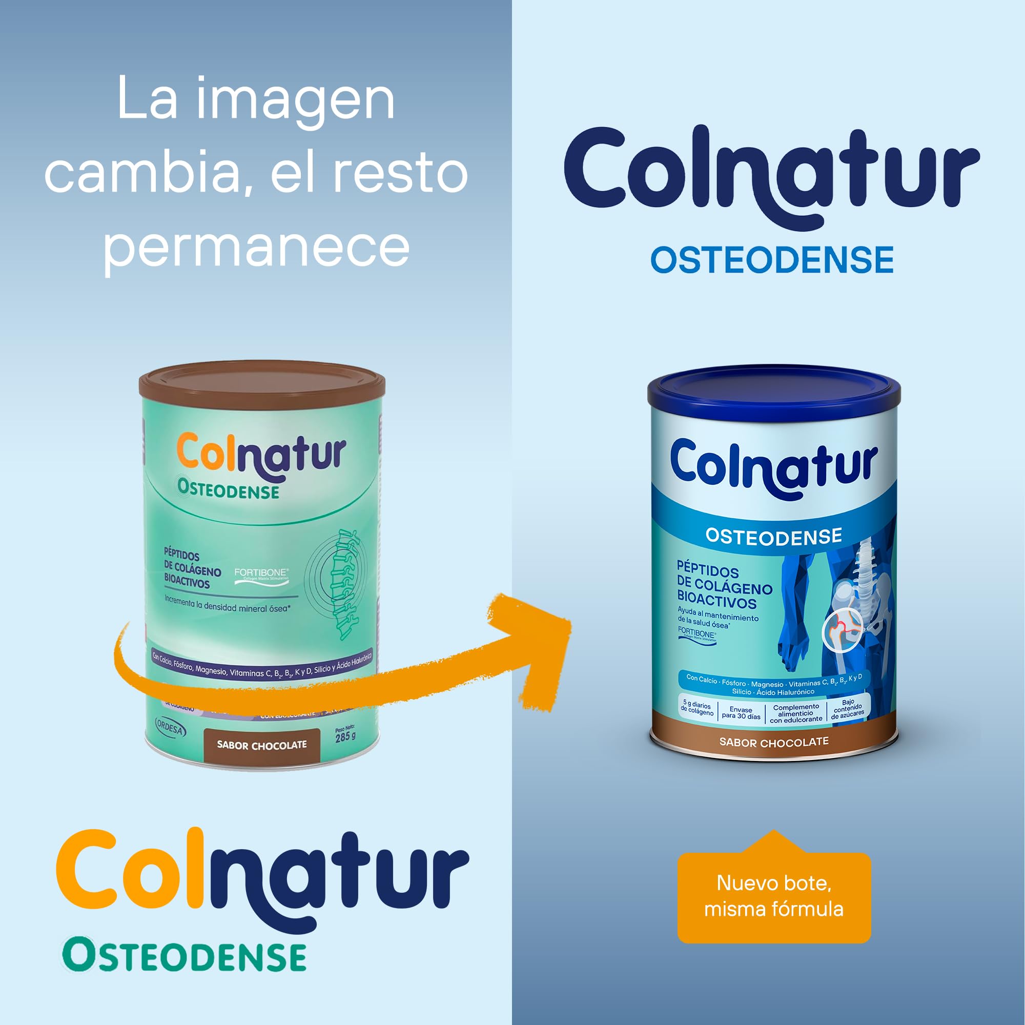 Colnatur Osteodense Chocolate | 288g | Colágeno con Magnesio, Ácido Hialurónico y Vitamina C para Huesos y Articulaciones (Paquete de 2)