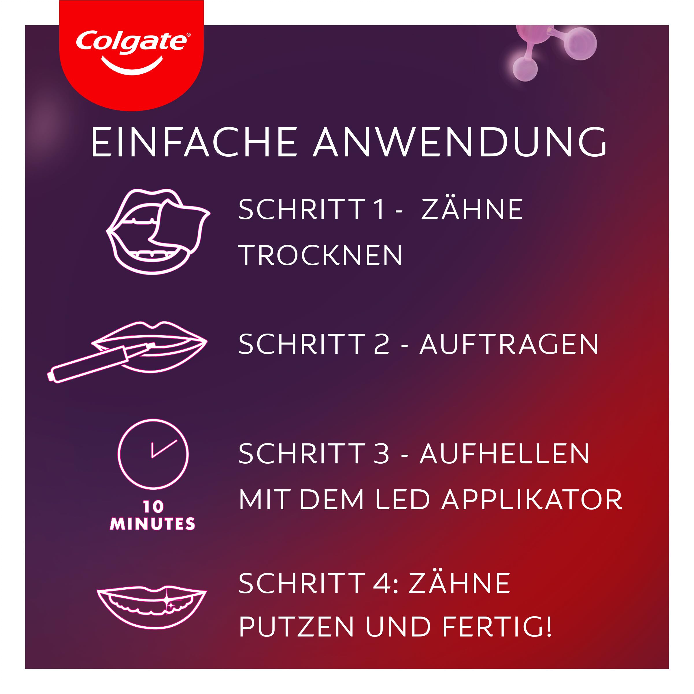 Colgate Whitening Zahnpasta & LED Whitening - Set für die effektive Zahnaufhellung zuhause