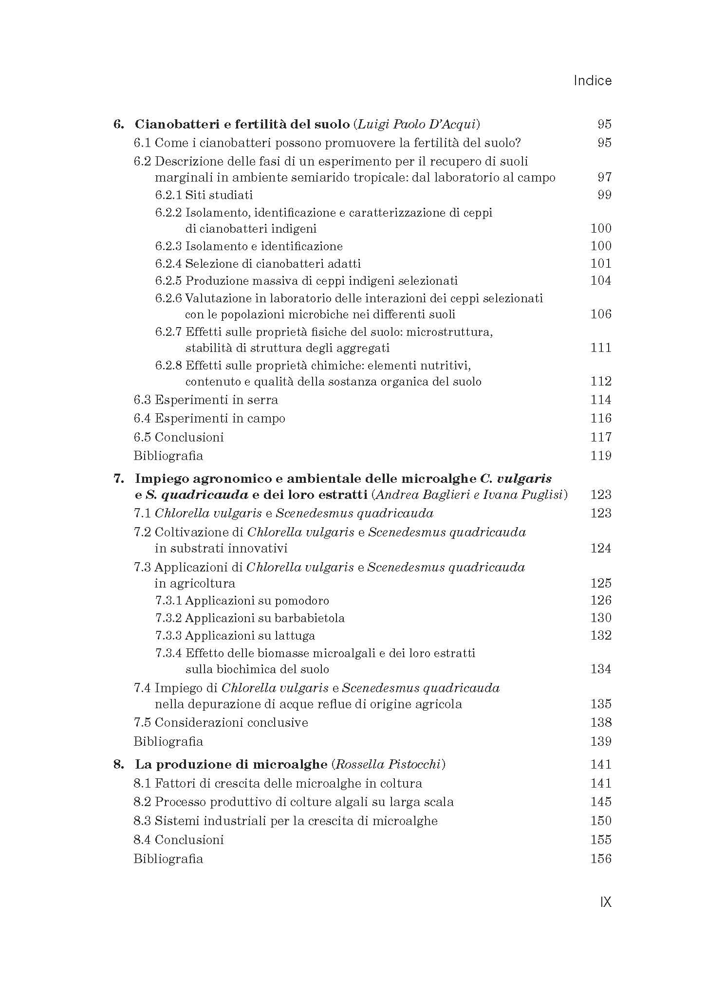 Microalghe (e cianobatteri). I microrganismi fotosintetici in agricoltura