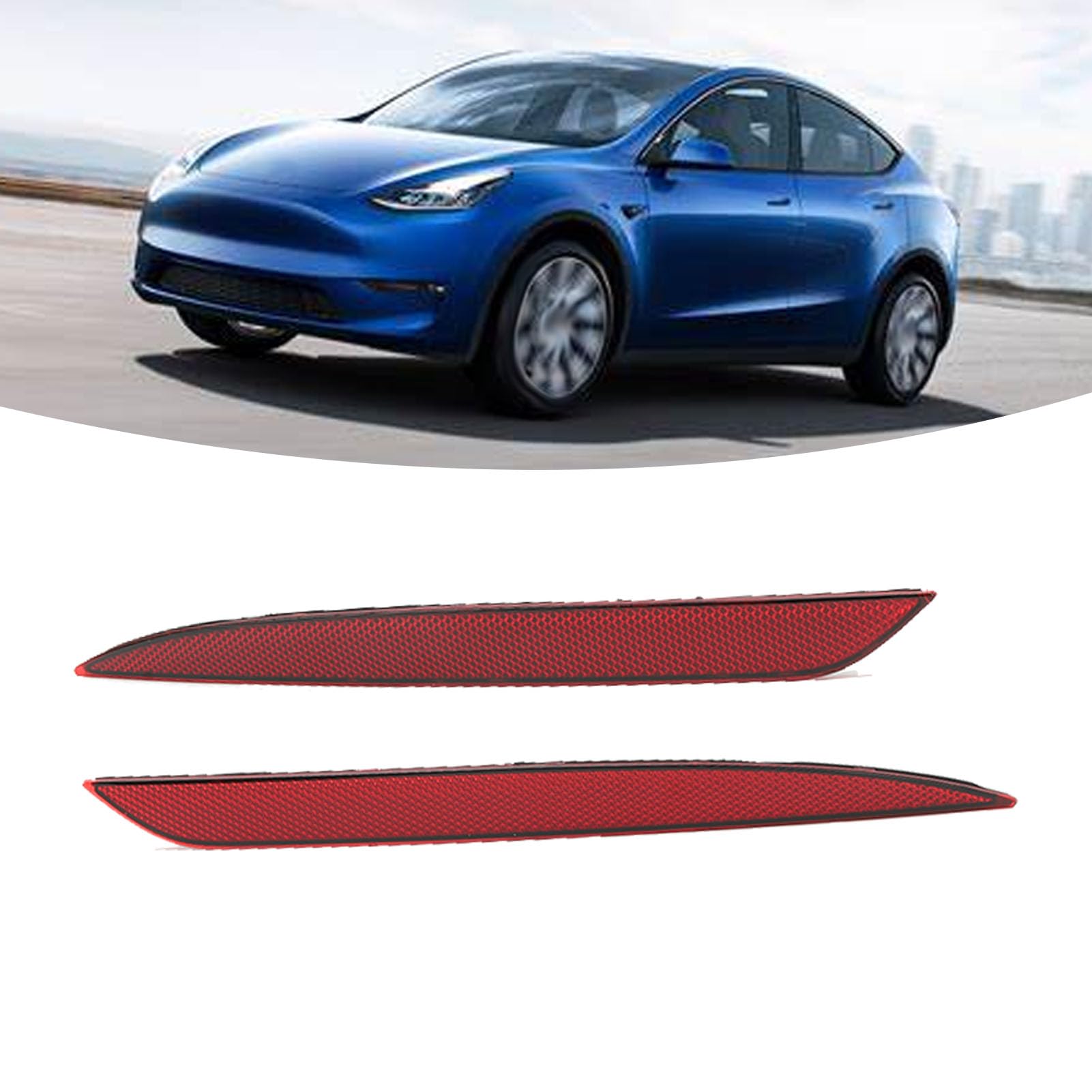 Rear Bumper Reflector, Warning Light Reflector Strip for 2020-2023, ABS and PC Material, Left Right OE 1495817 00 C 1495818 00 C