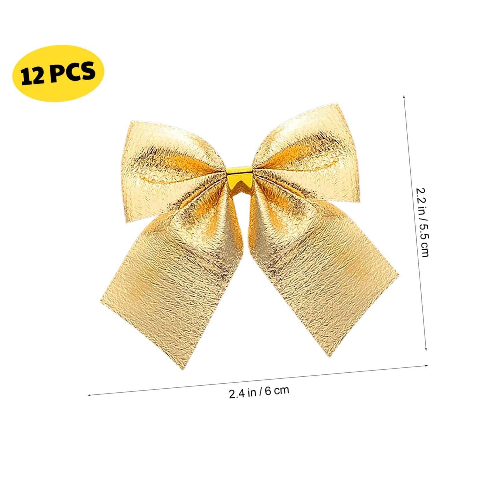 OUNONA 12pièces Nœuds Ruban Satin or Pour Décoration Sapin De Noël Accessoires Suspendus Pour Intérieur