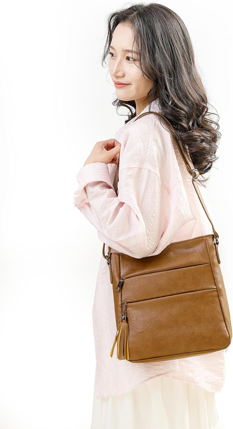 Crossbody Purses for Women, Multi Pocket Casual Shoulder Bag with Tassel and Adjustable Strap - Image 2