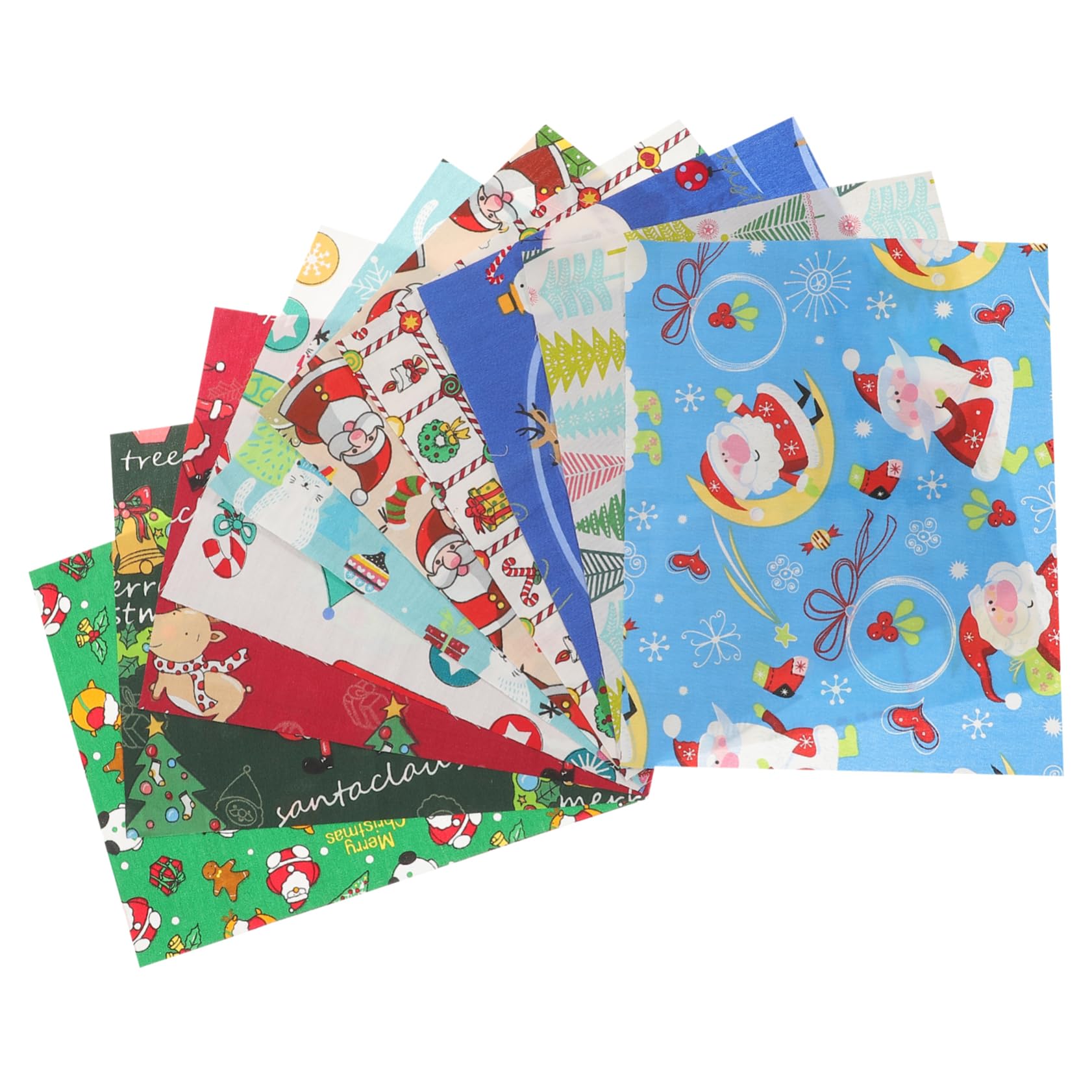 SHINEOFI 10hojas Tela de Algodón Navideña Verde Flores Pequeñas Paquete Tela de Algodón para Manualidades de Patchwork y DIY