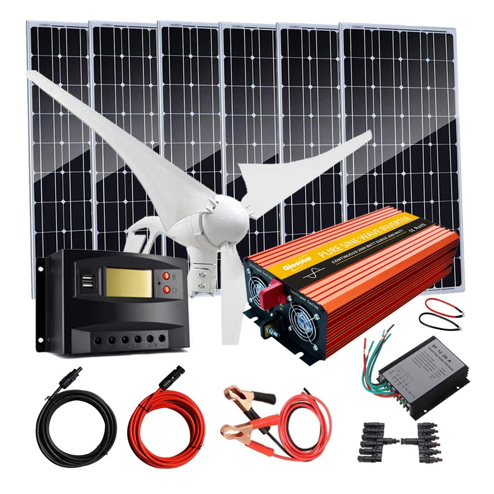 Buy 1000 Watts Wind Solar Powered System 12V 24V Hybrid System Kit