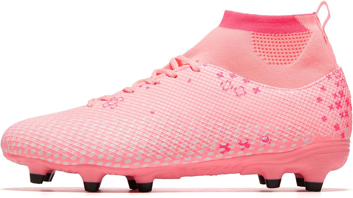 Men's High Tops Soccer Cleats Lace Up Women Lightweight Professional Fooball Boots Athletic Rugby Shoes for Training Sneaker