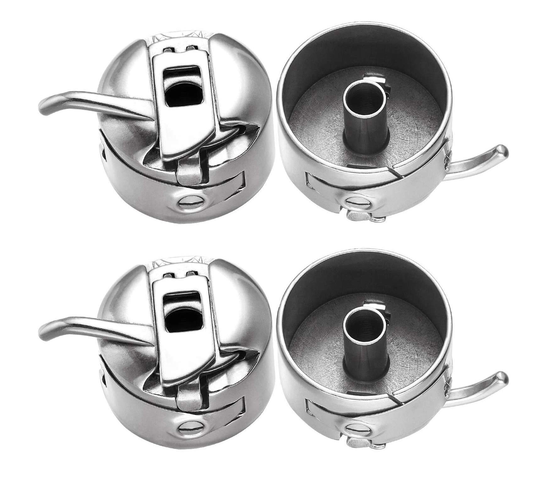 SSKR Metal Sewing Bobbin Case for All Type of Sewing Machines Suitable for One Side Flat Needle Machines (Silver) -3 Piece-image-5