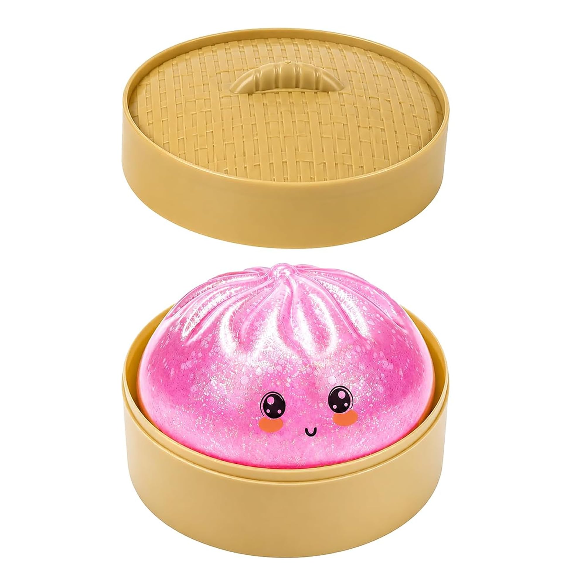 Squishy Dumpling Toy Glitter, Mystery Squeeze Bao Bun Fidget Sensory Toy Ages 3+