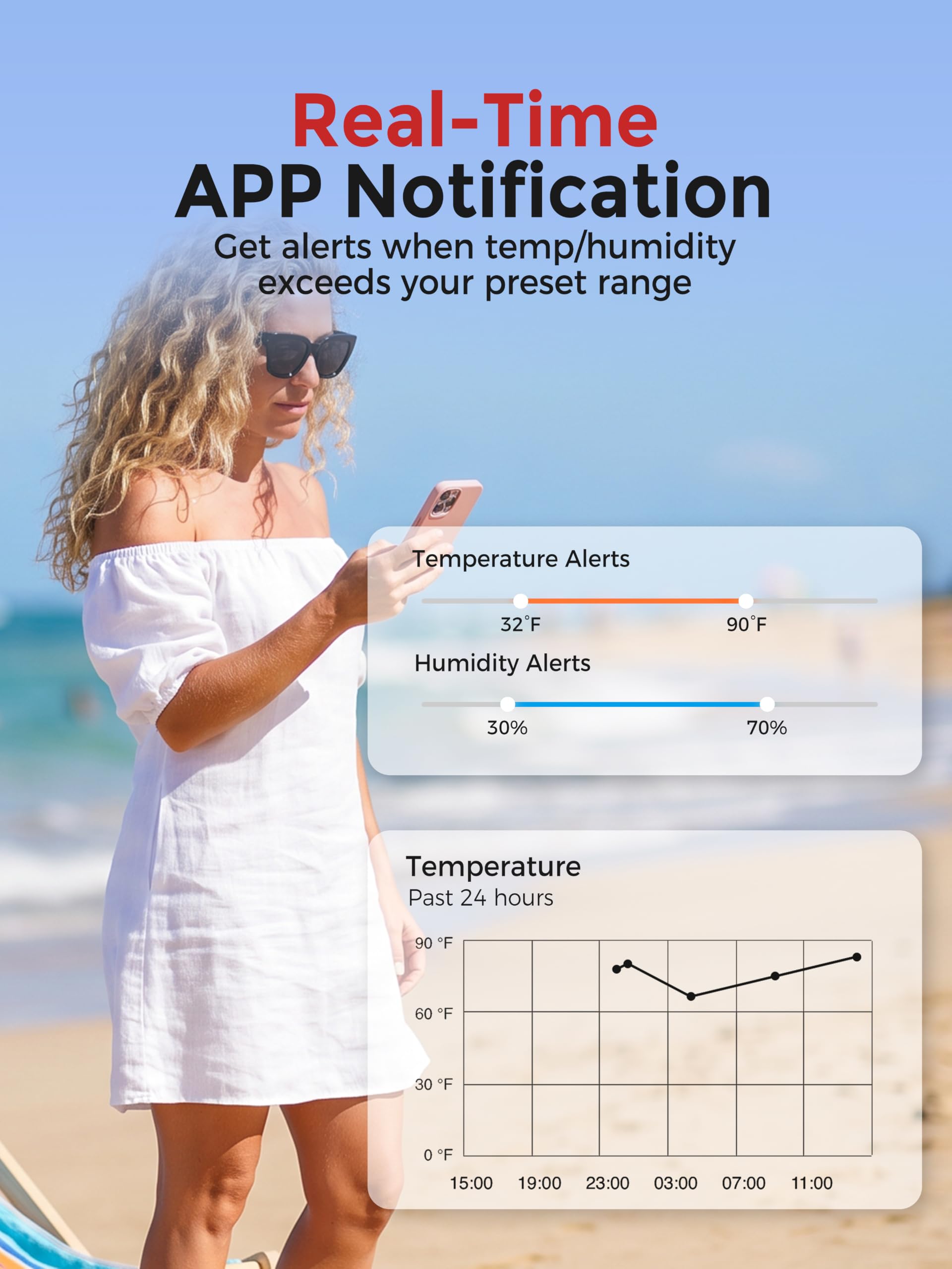 Heiman WiFi Thermometer Hygrometer, Digital Mini Sensor 3 Pack with Gateway — Amazon image 3