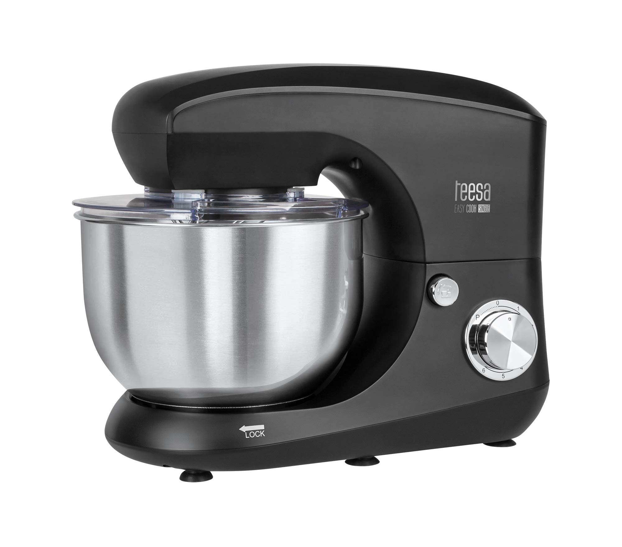 teesa Easy Cook Single Black Robot de Cocina, agitador, batidora, 1400 W, 1 Liter, 44 Decibeles, Aluminio, Negro