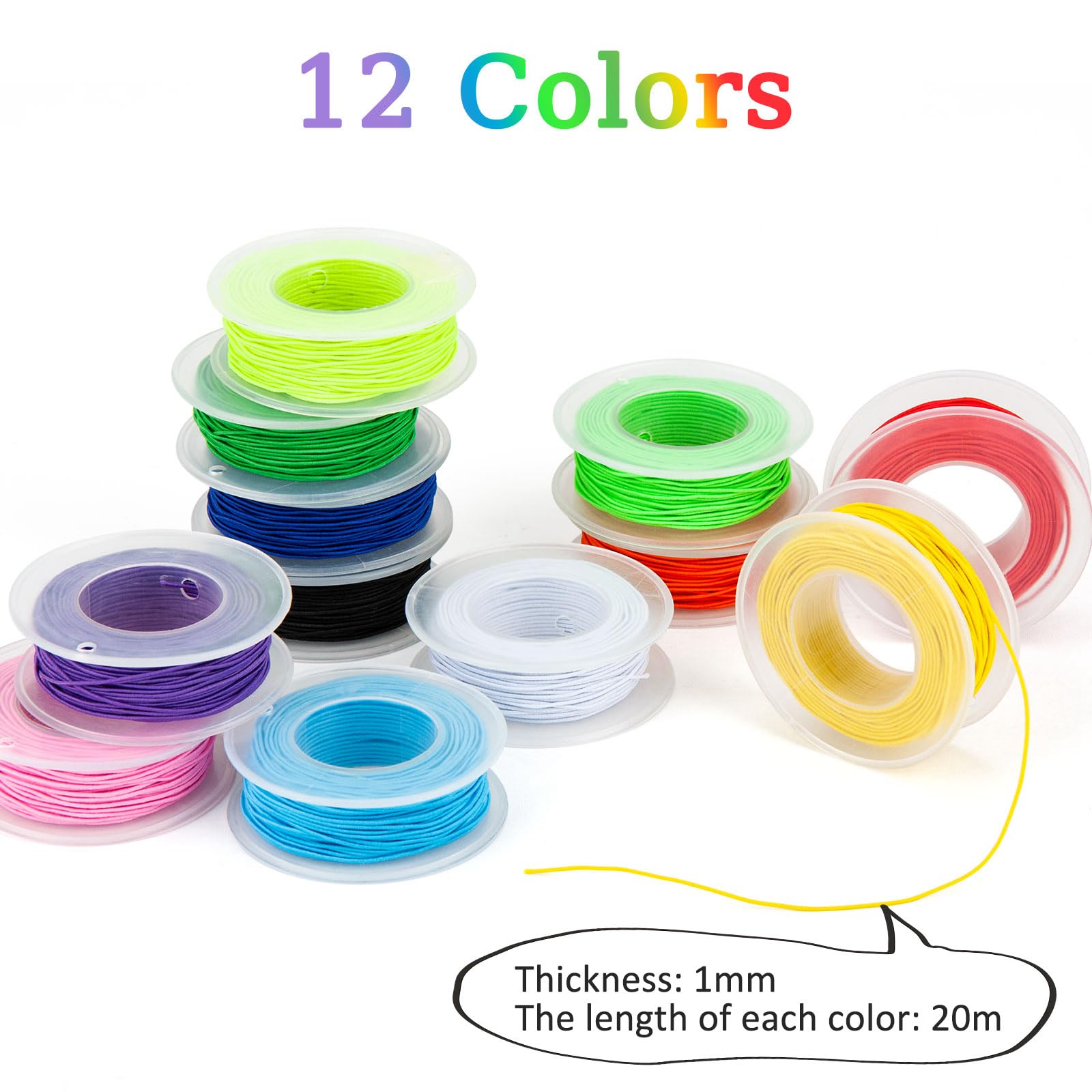 Fil Elastique Pour Bracelet, 2 Rouleaux Fil Elastique Pour Bracelet