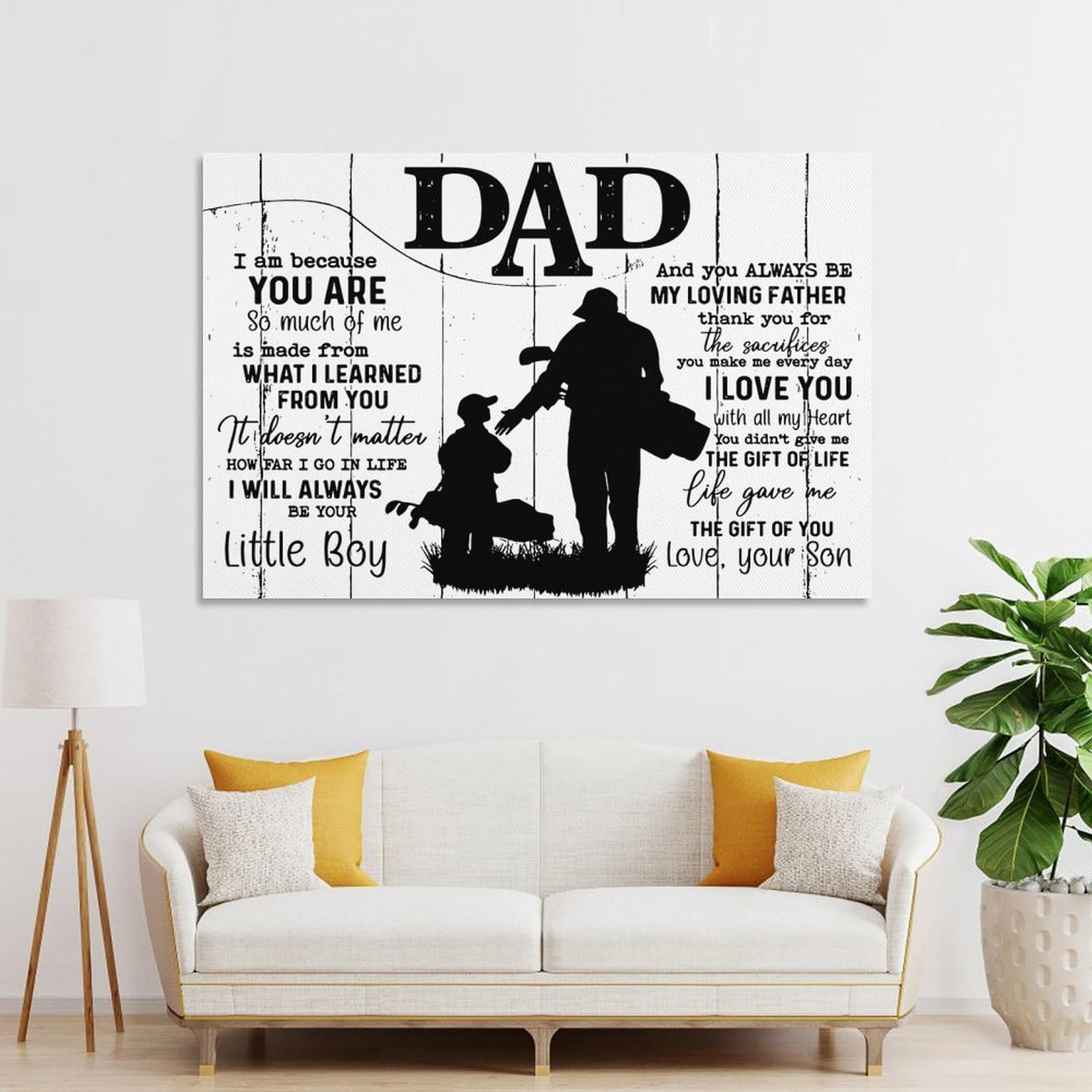 Junmoney Gift For Dad Wall Decor Canvas Print, 24x36inch(60x90cm), for Hallway, Lounge Or Guest Room, Decorative Present for New Homes