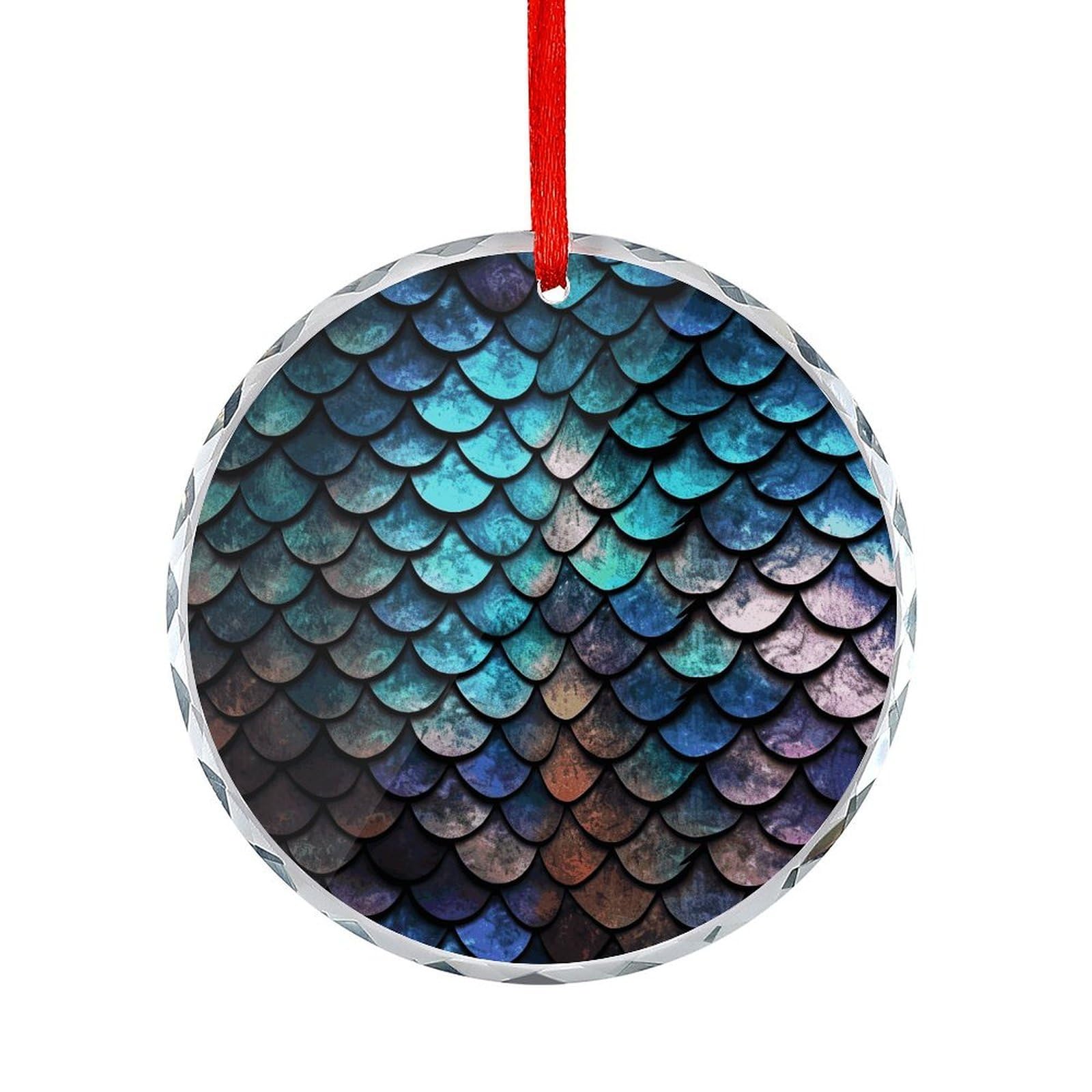 Btcowzrv Style Dragon Scale Pattern Round Ornament Hanging Pendant Decor