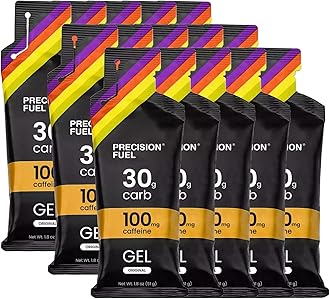 Precision Fuel 30 Caffeine Energy Gel - Mild Flavour Running Gels for Endurance Athletes, 30g Carbohydrate, Easy-to-Digest, Perfect for Running & Long-Duration Sports (Pack of 15)