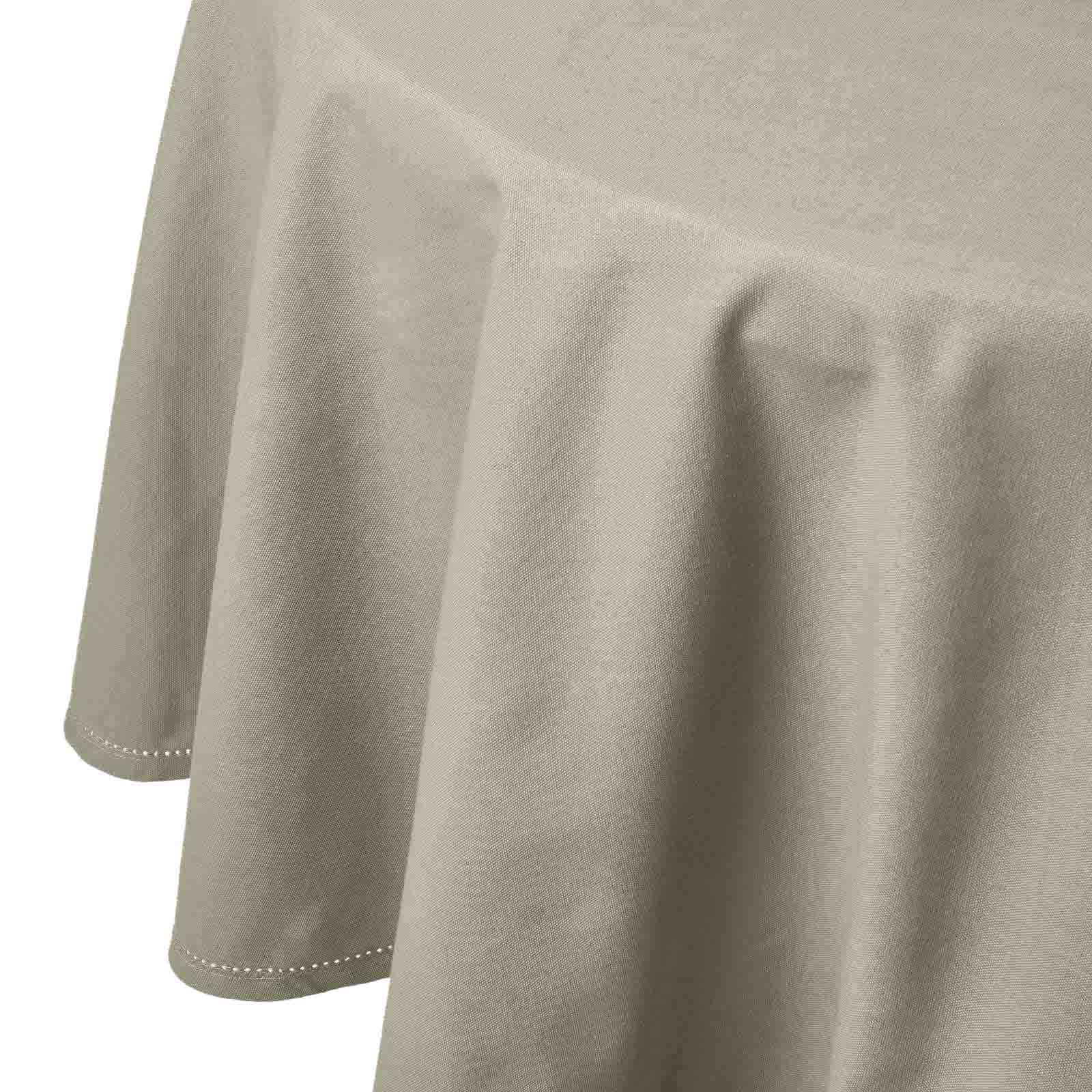 Homescapes Unisex Grey Plain Cotton Round Tablecloth, 178 Cm In