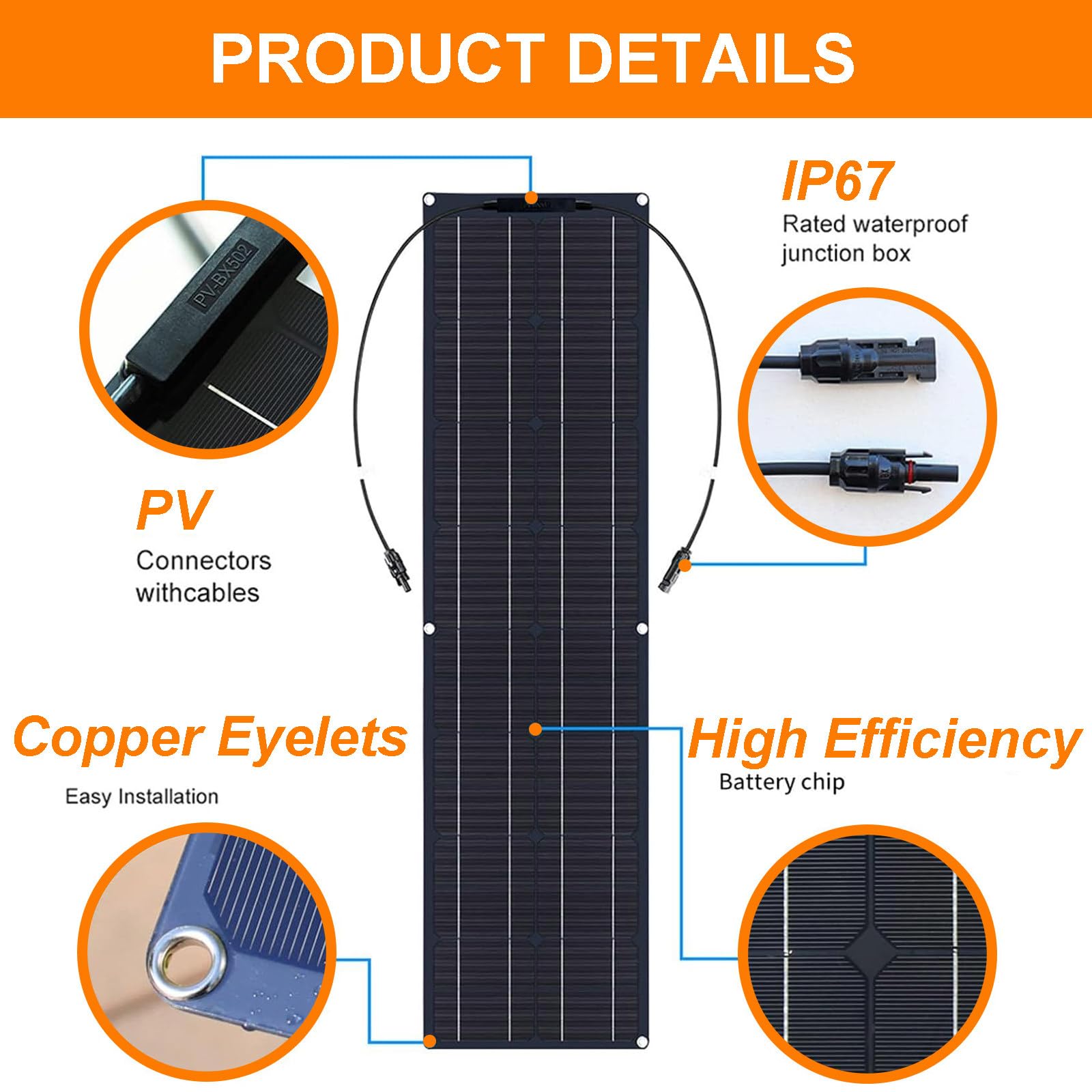 Set Pannelli Fotovoltaici da Balcone, Potenza Pezzo Singolo 200 W, Kit Pannelli Solari da 800 W, con Ip67 Impermeabile/Resistente alla Grandine/Curvatura 1-30°,White