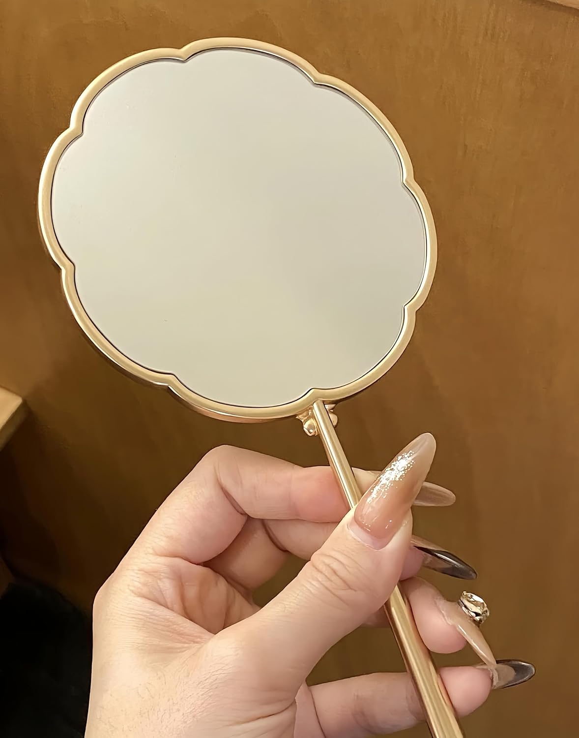 Vintage Hand Mirror Vintage Handheld Mirror with Handle (Pink (with Handle))