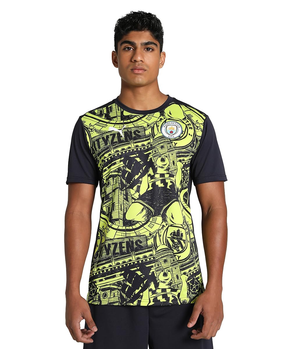 PUMA Mens Manchester City Fc Pre Match Shirt 2024 2025 Blue L