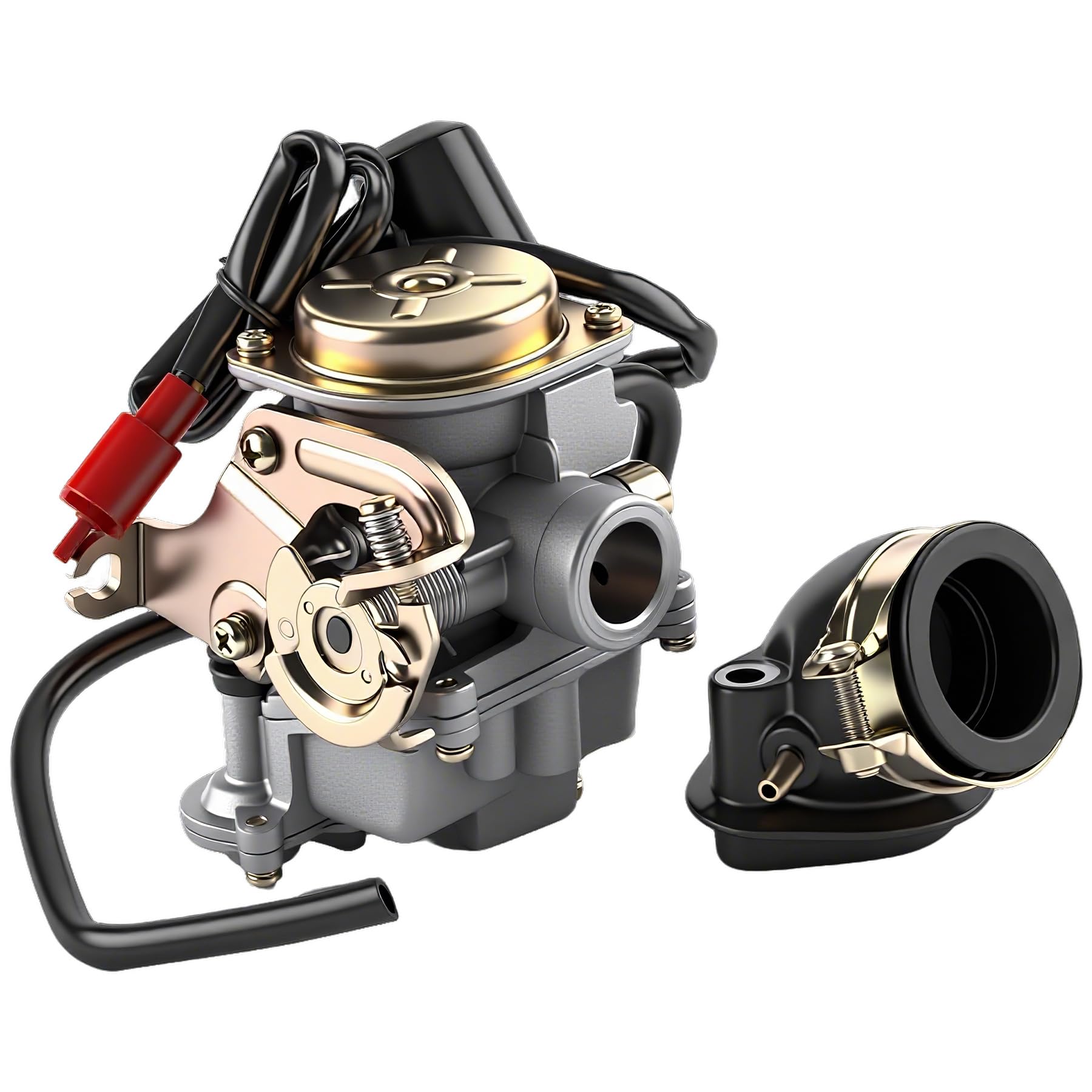 Carburateur à Scooter 50cc Carburateur 18mm pour Rex RS 400 /RS 450 /RS 460 /GY6 50cc E-Choke