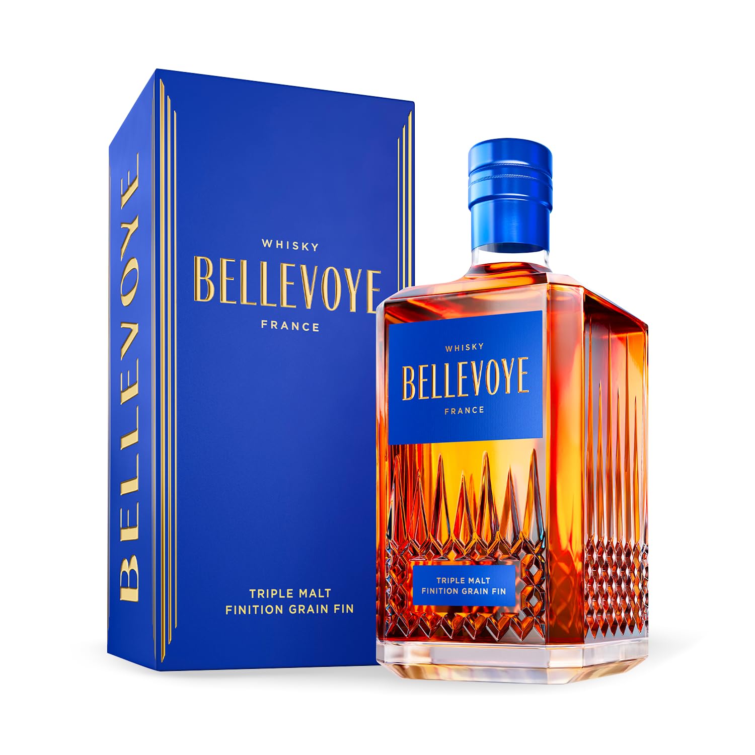BELLEVOYE Bleu - Whisky Triple Malt - Médaille d’or Concours Mondial Whisky Masters 2022 - 40 % Alcool - 100 % France - 70 cl