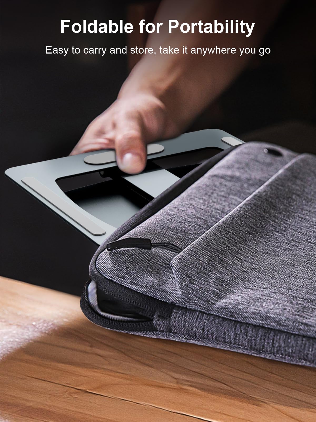 CIRYCASE Stojak na laptopa, regulowany aluminiowy stojak na laptopa, szybkie chłodzenie, ergonomiczny składany stojak na laptopa kompatybilny z MacBook Air Pro (10–16")