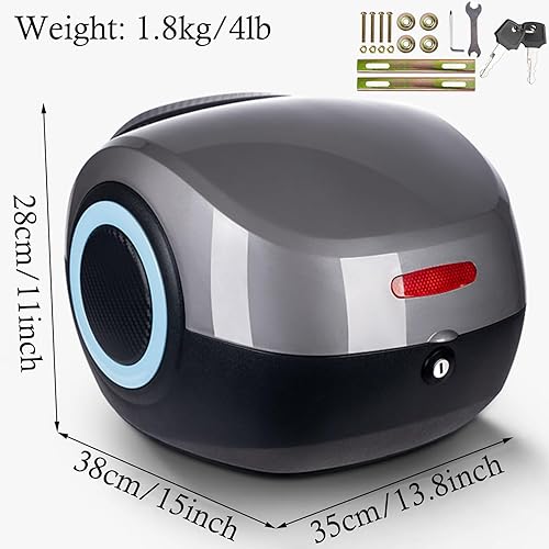 Miniatura 2 de LIVRER Caja superior universal para motocicleta, 35 L, caja trasera, maletero, maletero, bloqueo superior, impermeable, para motocicleta,
