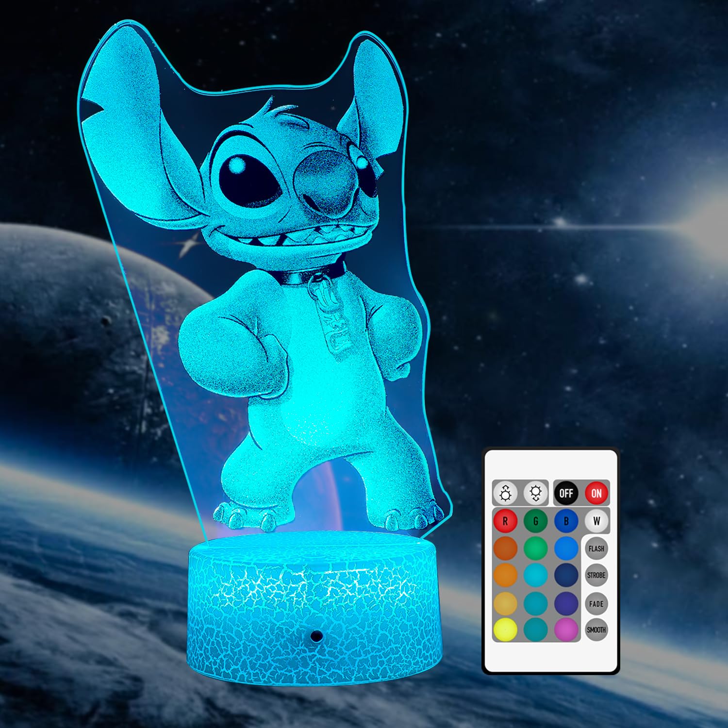 Stitch Light,Stitch Night Light with Remote & Smart Touch,7 Colors + 16 Colors Changing Opreated,Stitch lamp for Children's Room Decoration,Children's Day Gift, Christmas Gifts