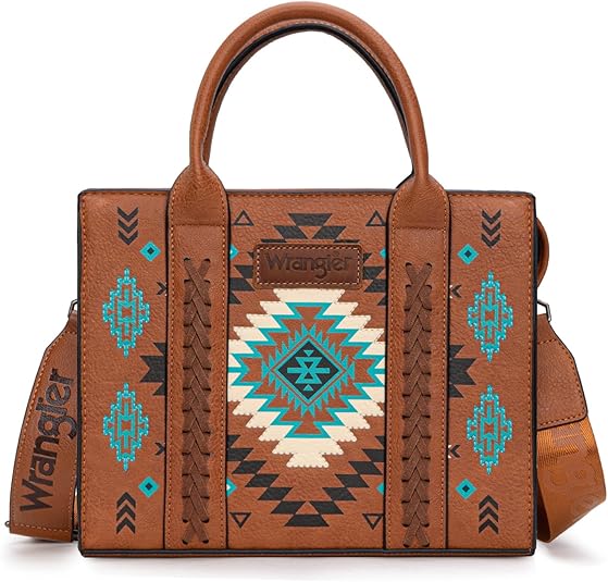 Wrangler Tote Bag for Women Western Purse and Aztec Satchel Handbag