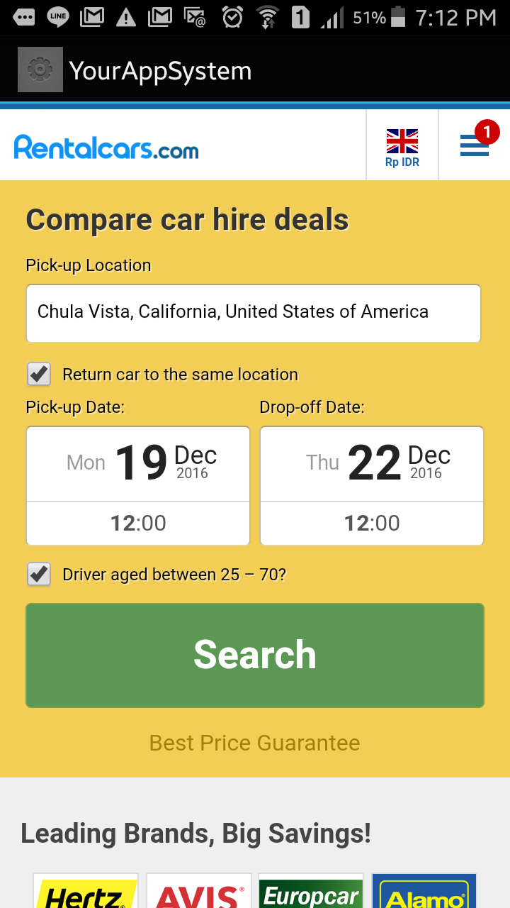 Car Rental in Chula Vista, for Android