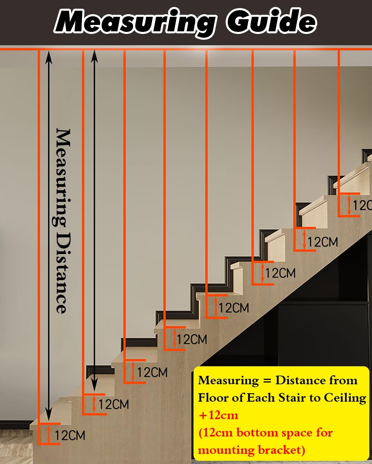 Poteau de rampe d'escalier rond doré – Colonne d'intérieur pour plafond et sol – Poteau décoratif pour sécurité d'escalier et protection contre les chutes (H 40 cm)