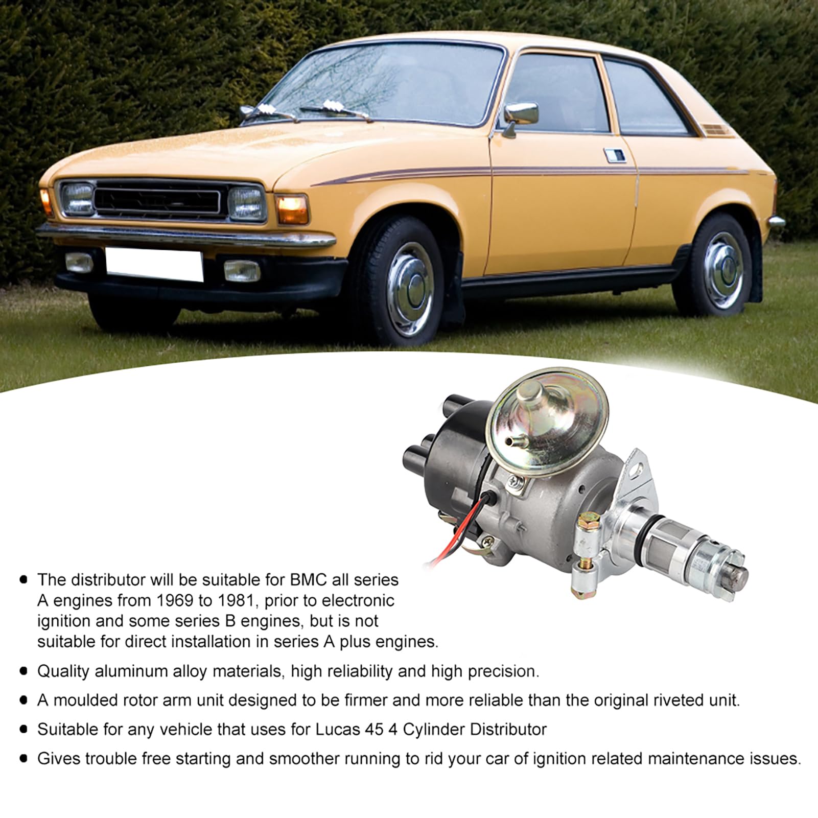 Elektronischer Verteiler, Kompatibel mit 45D 5D, Hochpräzise Aluminiumlegierung für Klassische Britische Autos, 1 Einheit