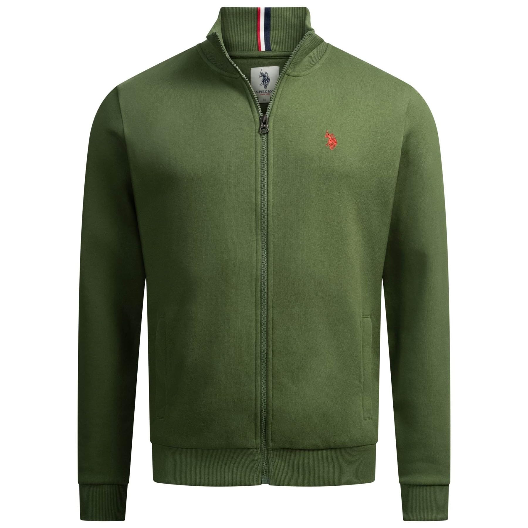 U.S. POLO ASSN. Męska bluza (S-3XL) ze stójką, kieszeniami i zamkiem błyskawicznym, długim rękawem P018