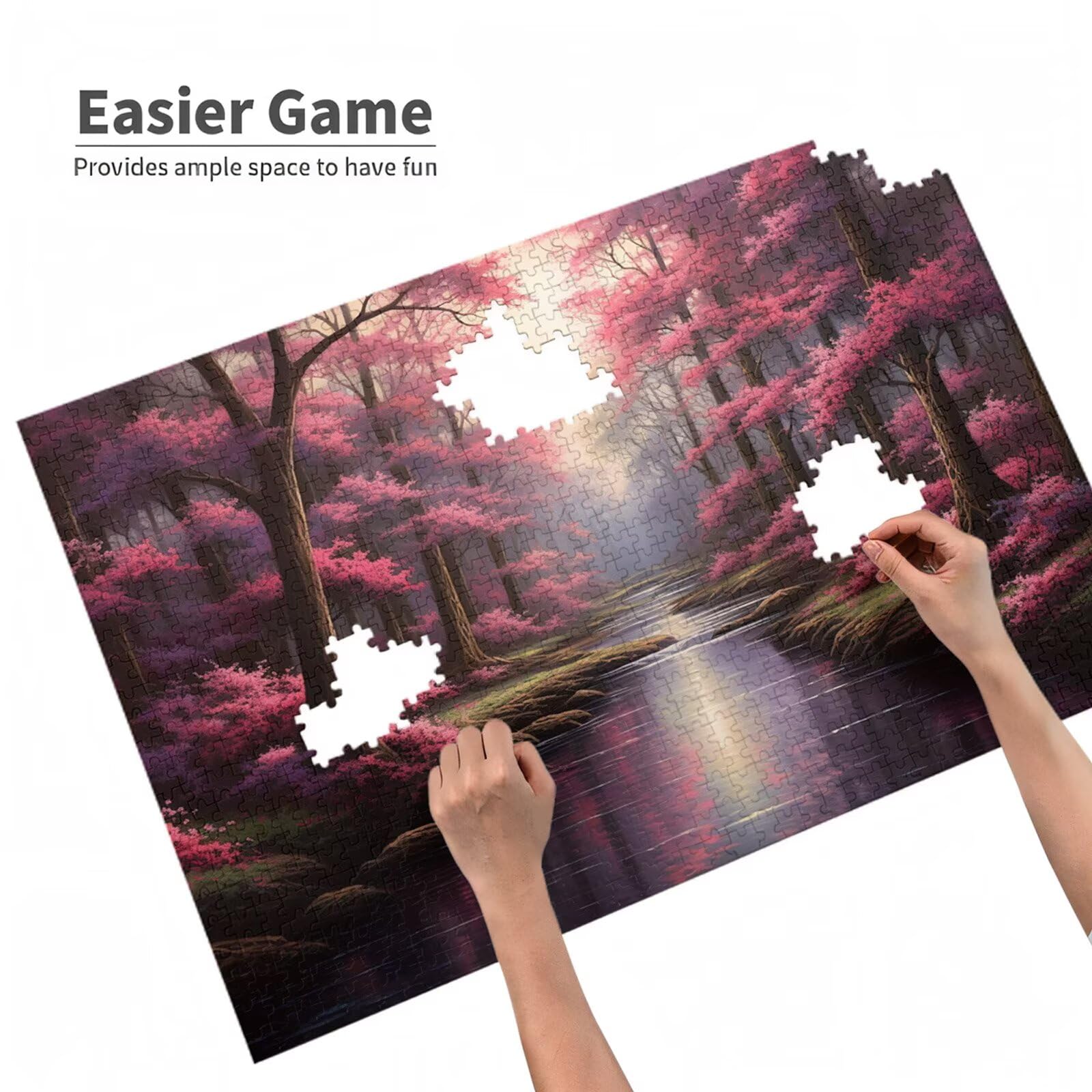 5000 sztuk puzzli dla dorosłych, kreatywne niemożliwe puzzle dla dorosłych, początkujących, duża drewniana układanka z plakatem i pudełkiem do przechowywania, prezenty dla kobiet, motyw: drzewo i las