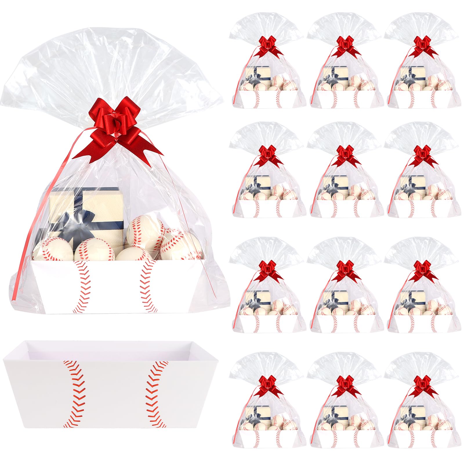 Kolewo4ever Baseballkörbe für Geschenke, leere Baseballkörbe, Senioren-Nachtkörbe, 20,3 x 25,4 cm, Geschenkkorb-Set für Geschenke, leer zum Befüllen für Sport, Party, Gastgeschenk, Urlaub