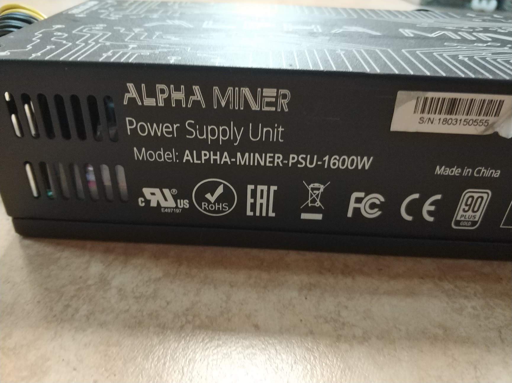 Amazon.com: Antminer PSU Alpha Miner 1600W 220-240V ONLY 10 x 6 pin Similar  as BITMAIN APW3++ APW7 : Electronics