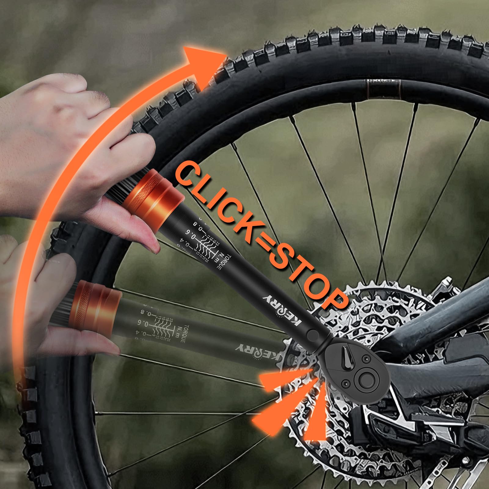 Kerry Clé dynamométrique compacte 1/4 pouce 1-25 Nm pour vélo et moto, 27 pièces avec cliquet 72 dents et boîtier
