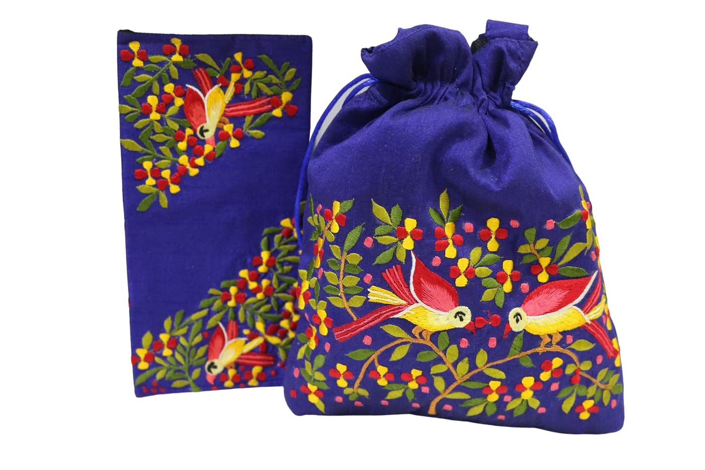Ethnic Embroidery Silk Fabric Potli Bags with Envelope for Special Occasion Wedding-image-47