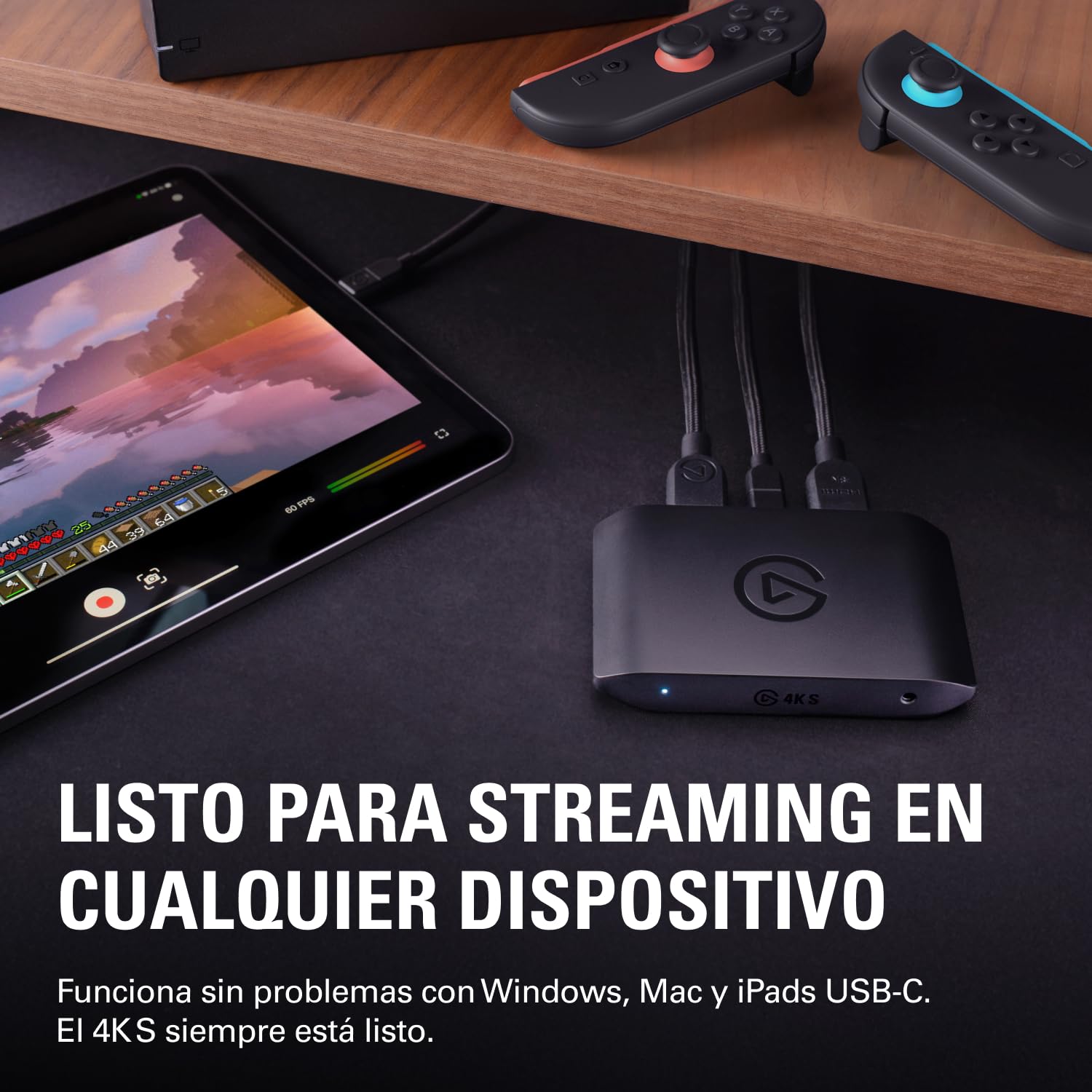 Elgato 4K S, tarjeta de captura externa | Captura 4K60, paso de 1440p120 o 1080p240, soporte HDR10, latencia cercana a cero, USB-C, entrada de audio analógica