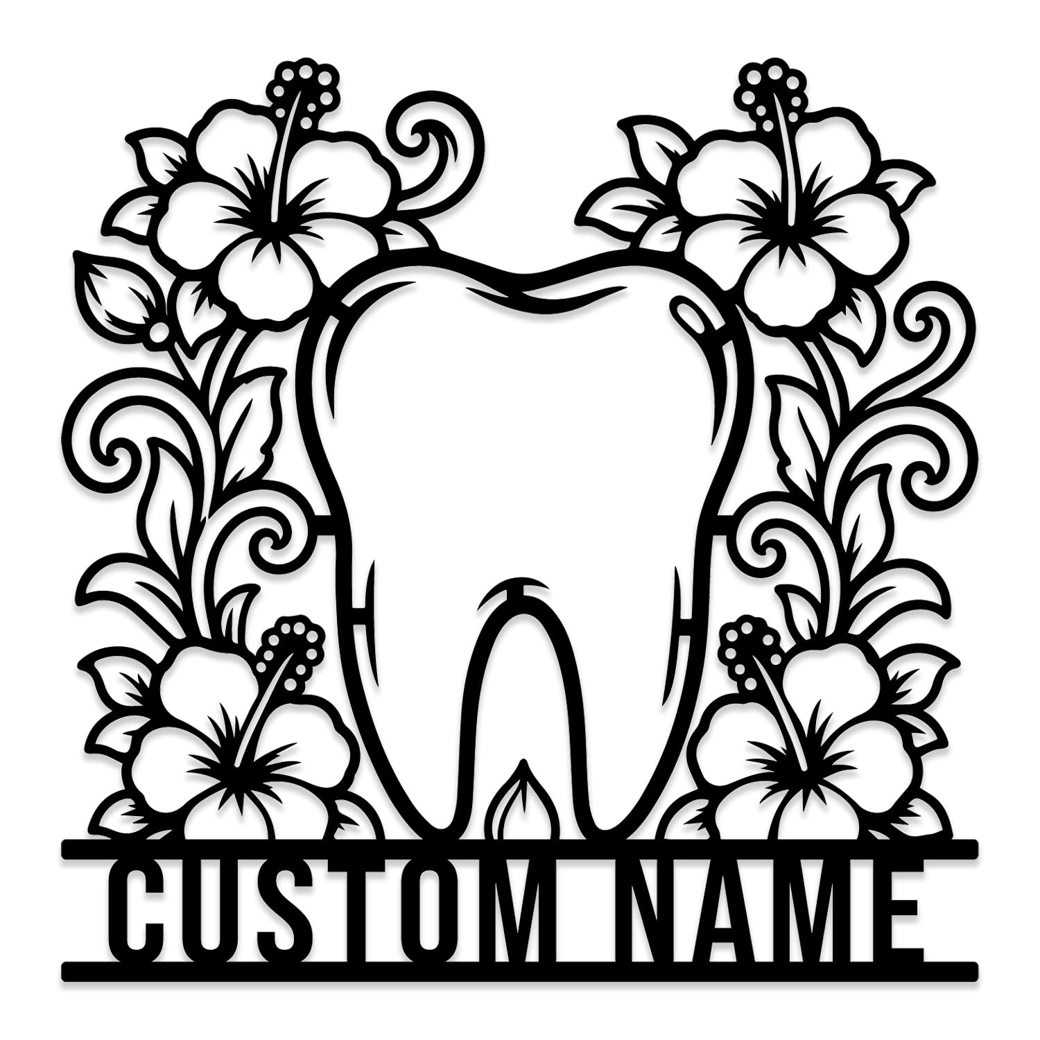 Oldeve Style-B Custom Tooth Metal Sign,Personalized Dentist Name Wall Art,Dental Clinic Decor,Dentist Office Plaque,Orthodontist Office Sign,Dental Hygienist Gift,Smiling Teeth Home Decor (Style-B)