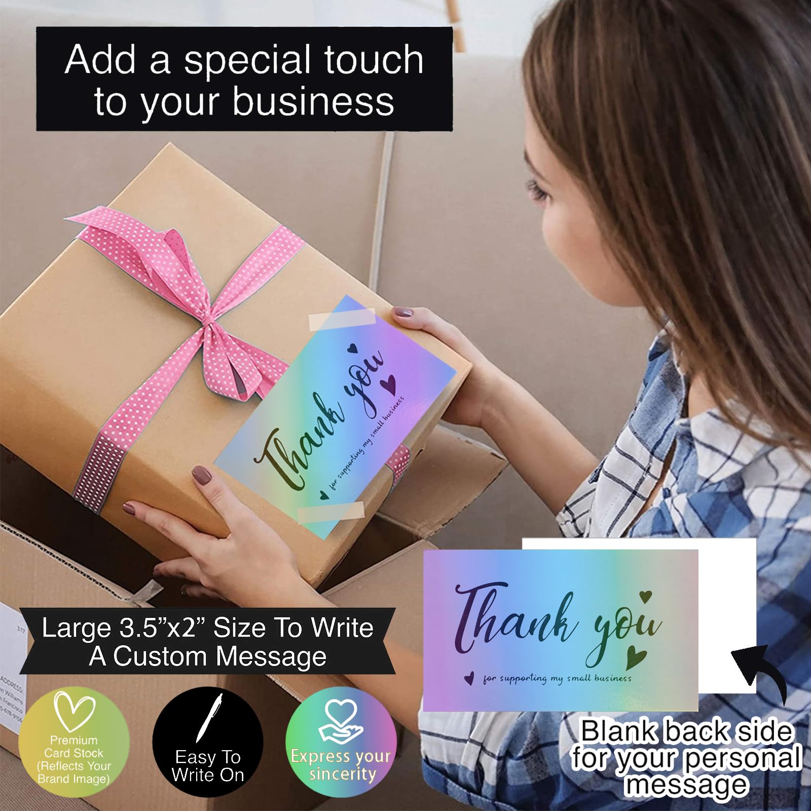 Amazon.com : 620pcs Thank You Business Cards & Stickers Set