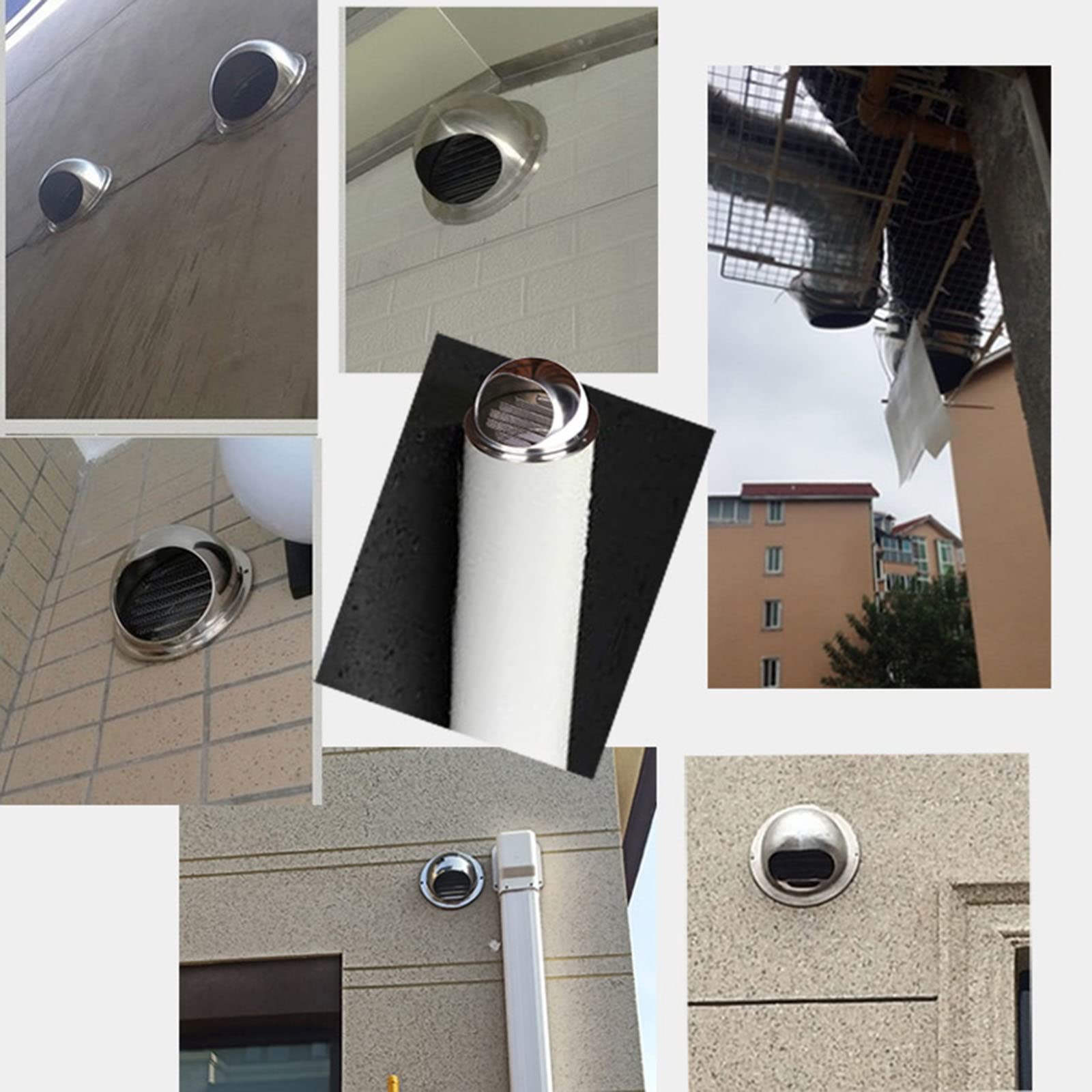 WORDFUN Cubiertas De Rejilla De Ventilación, Rejilla Protección contra Intemperie, Rejilla De Ventilación De Acero Inoxidable, Rejillas Difusores, Tapa De Rejilla Circular