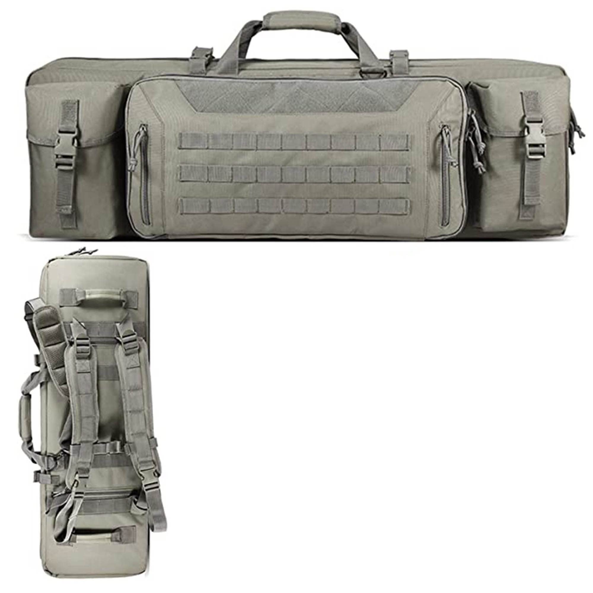 Tattico Doppia Carabina Lungo Fucile Borsa Morbidaa Caso Airsofta Borsa Arma da Fuoco Zaino Shotgun Caso/Grigio/107Cm