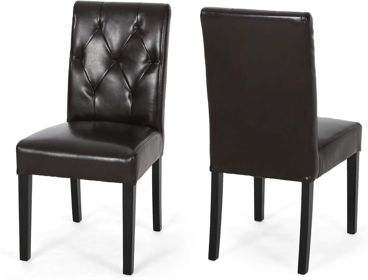 Christopher Knight Home Gentry Bonded Leather Dining Chairs, 2Pcs Set, Chocolate