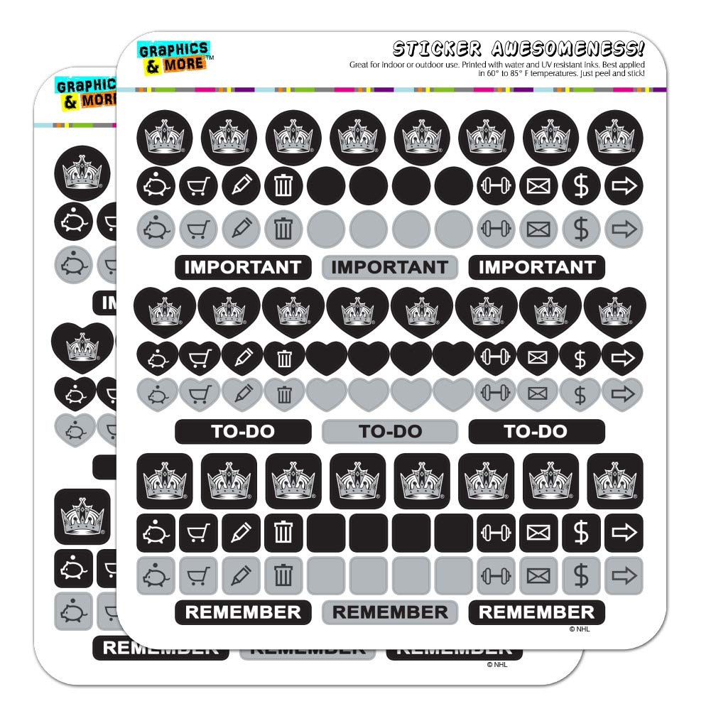 NHL Los Angeles Kings Logo Planner Calendar Scrapbooking Crafting Sticker Set
