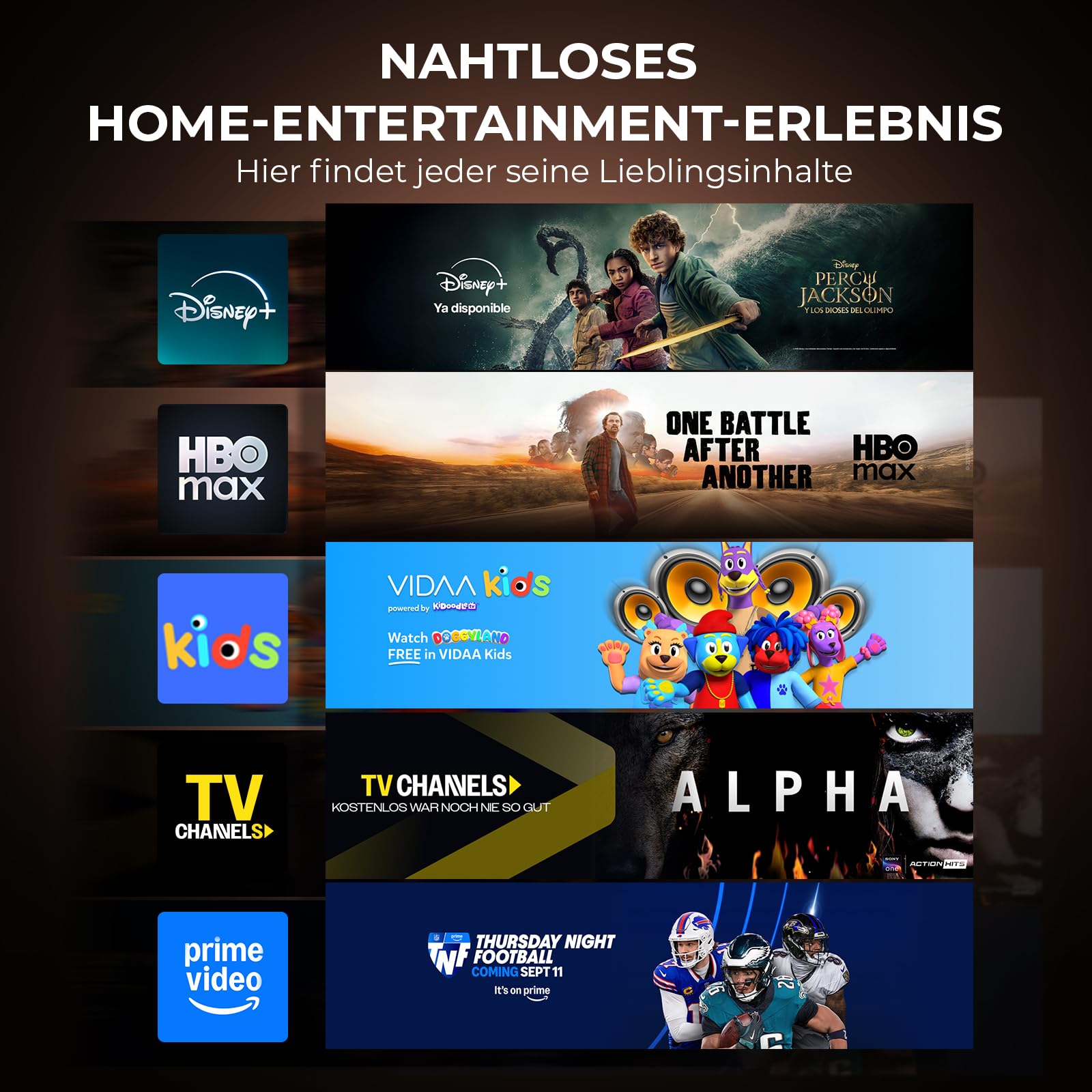Proiettore intelligente 4K con VIDAA, compatibile con app Netflix, Dolby audio e HDR10+, KOGATA originale AirPlay, messa a fuoco automatica, 6D Keystone, WiFi 6 e Bluetooth, proiettore home cinema per