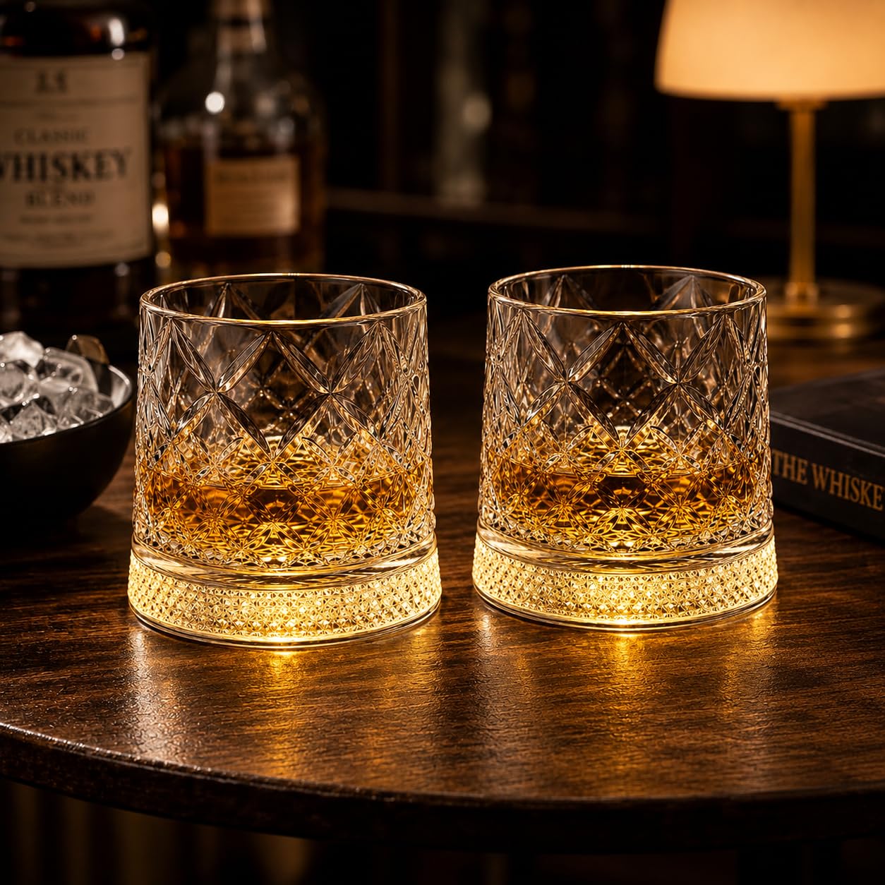 LED Revolving Whiskey Glasses - Rotating Crystal Tumblers -23