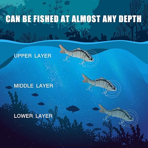 Miniatura 7 de TRUSCEND Swimmax - Señuelos de pesca realistas para agua salada y agua dulce, para trucha lucioperca, lucio, salmón azul, cebo, pesca de lubina,